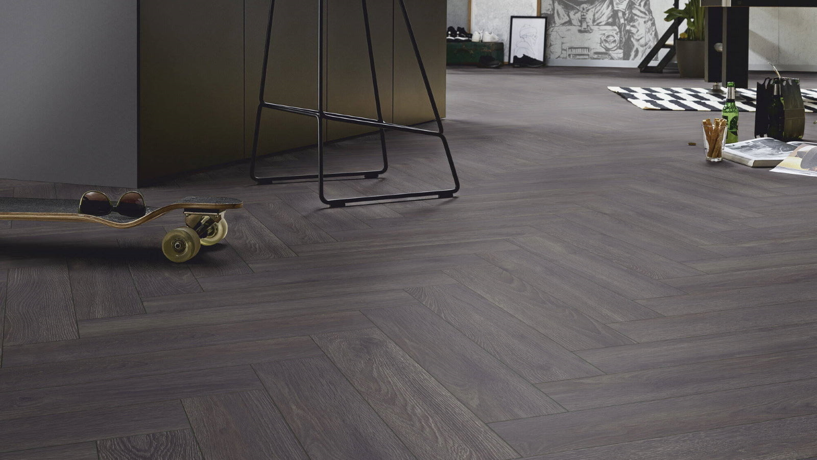 Elba Black Oak 8mm Herringbone