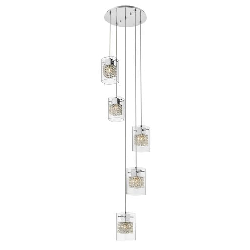 039CH5DECO 5 Light Ceiling Pendant Polished Chrome