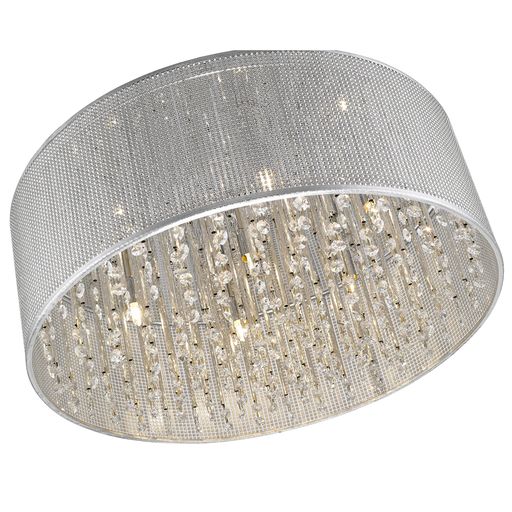 045SI6FLUS 6 Light Flush Ceiling Light Silver