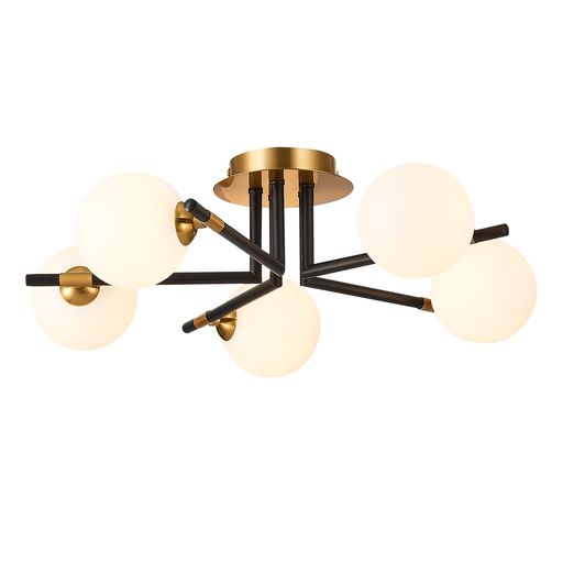 B050MB5FLUS Batvia 5 Light Ceiling Light Black/Brass