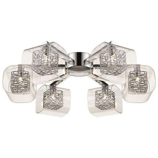 060CH6FLUS 6 Light Flush Ceiling Light Polished Chrome