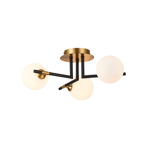 B040MB3FLUS Batvia 3 Light Ceiling Light Black/Brass