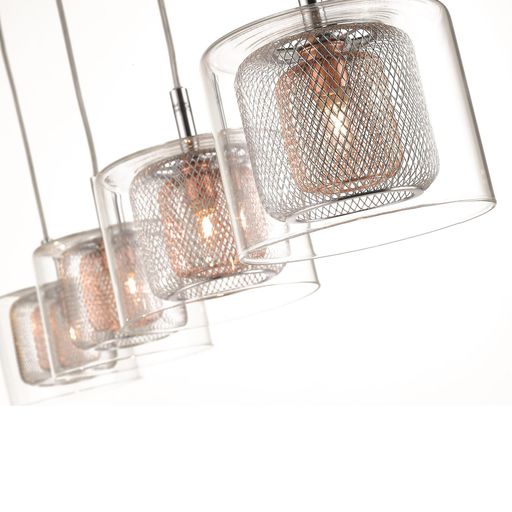 092CP4DECO 4 Light Ceiling Pendant Polished Chrome and Copper