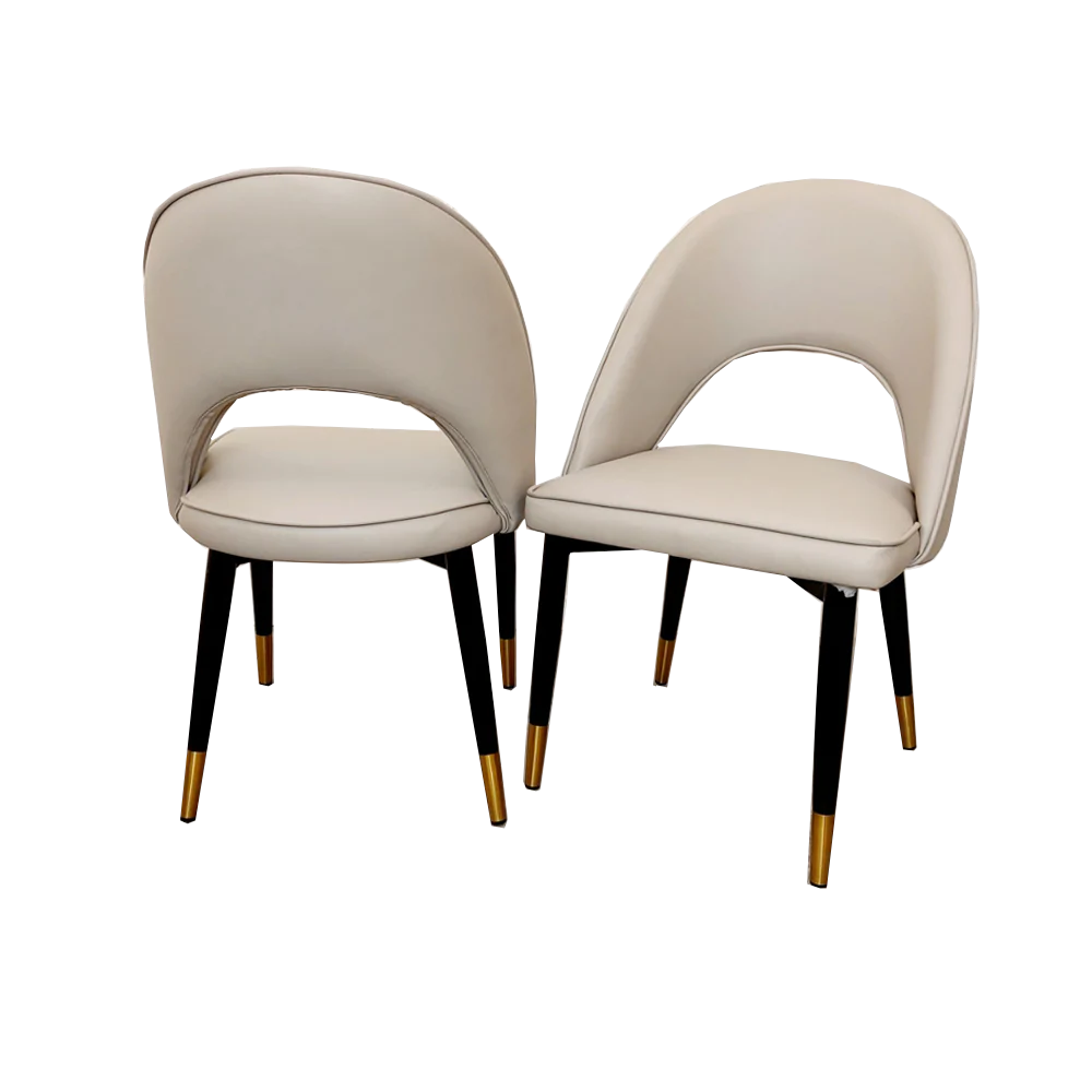 Astra Dining Chair Beige Leather