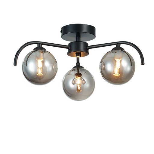 O042BL3FLUS Otleby 3 Light Ceiling Light Matt Black