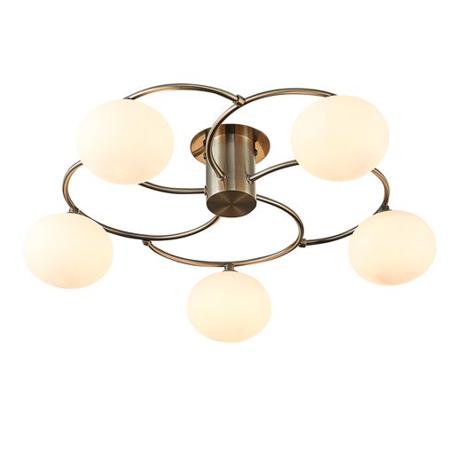 L050AB5FLUS Leybourne 5 Light Ceiling Light Antique Brass