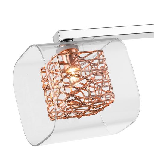 058CP3DECO 3 Light Ceiling Pendant Polished Chrome and Copper