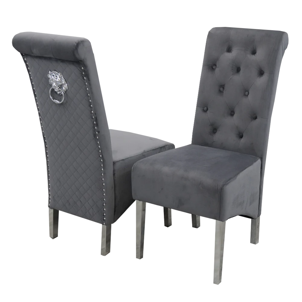 Emma Dining Chair Grey Velvet