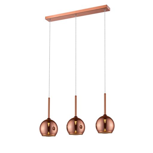 062CP3DECO 3 Light Bar Ceiling Pendant Copper