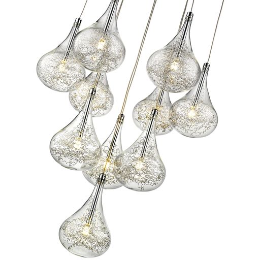 045CH10DECO 10 Light Ceiling Pendant Polished Chrome