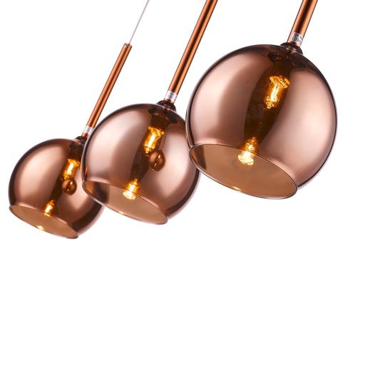 062CP3DECO 3 Light Bar Ceiling Pendant Copper