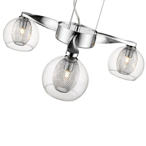 049CH3DECO 3 Light Ceiling Pendant Polished Chrome