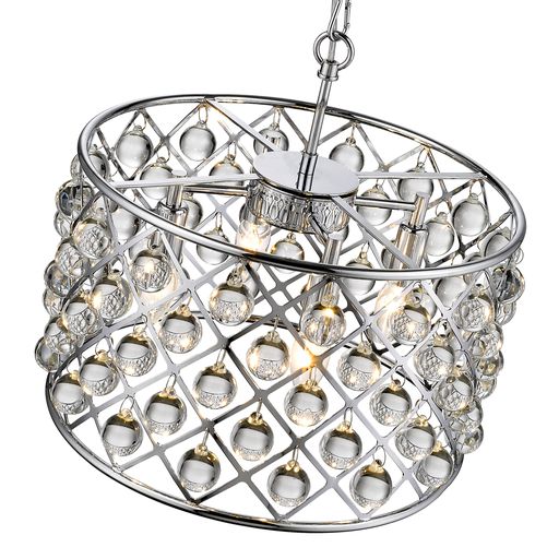 042CH4DECO 4 Light Ceiling Pendant Light Polished Chrome