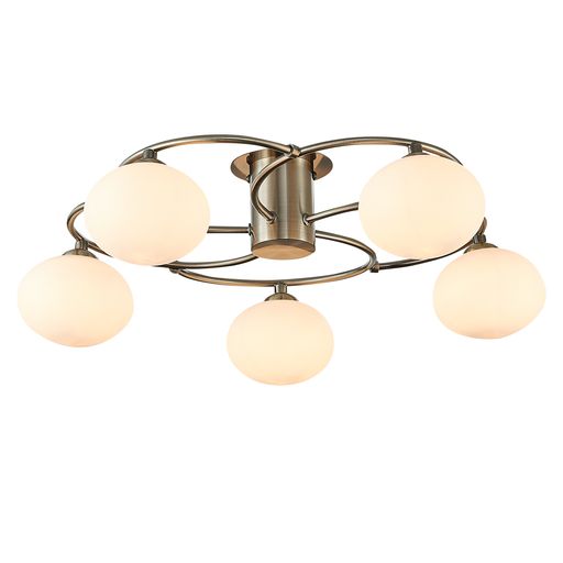 L050AB5FLUS Leybourne 5 Light Ceiling Light Antique Brass