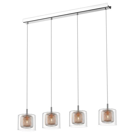 092CP4DECO 4 Light Ceiling Pendant Polished Chrome and Copper