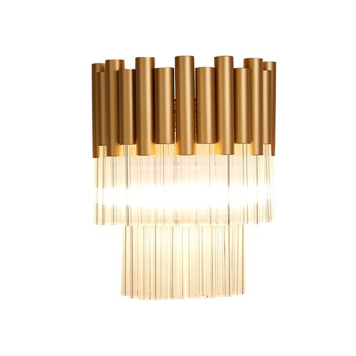 H021GD1WAL Harro 1 Light Crystal Wall Light Matt Gold