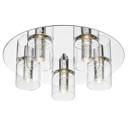 048CH5FLUS Elvita 5 Light Flush Ceiling Light Polished Chrome