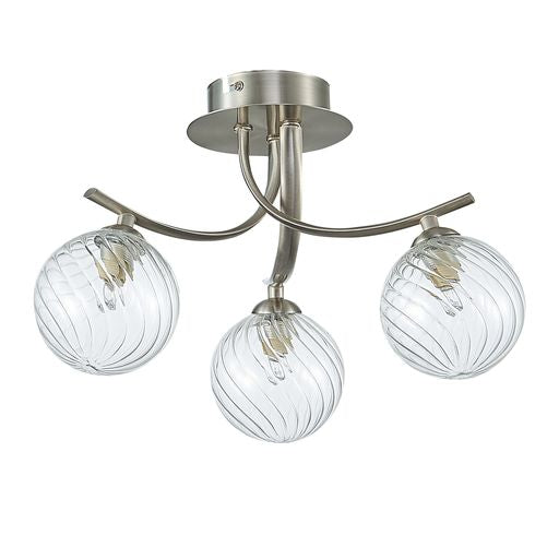 K041SN3FLUS Kettering 3 Light Ceiling Light Satin Nickel