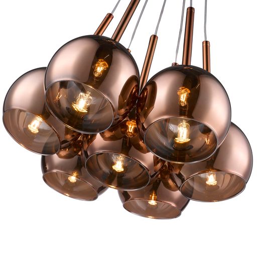 042CP7DECO 7 Light Ceiling Pendant Copper