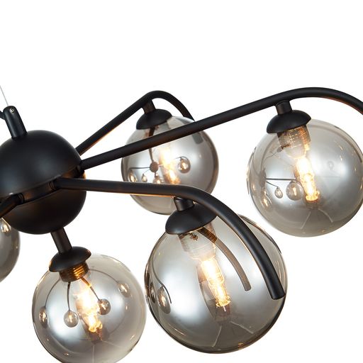 O058BL7DECO Otleby 7 Light Ceiling Pendant Matt Black