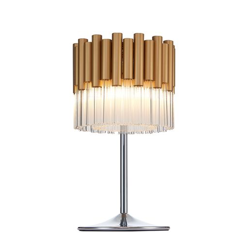 H022GD3TABL Harro 3 Light Crystal Table Lamp Matt Gold