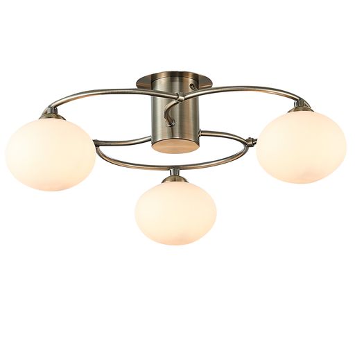 L047AB3FLUS Leybourne 3 Light Ceiling Light Antique Brass