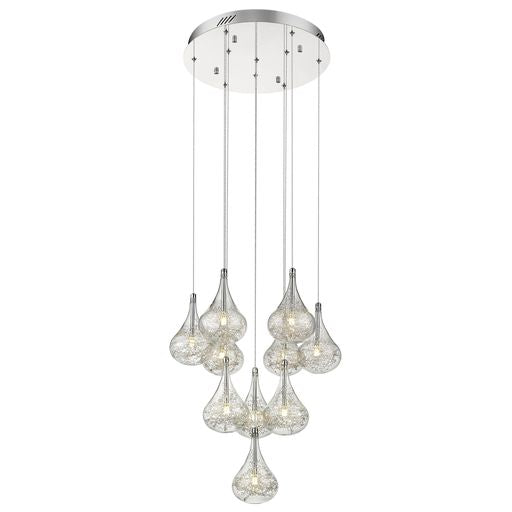 045CH10DECO 10 Light Ceiling Pendant Polished Chrome