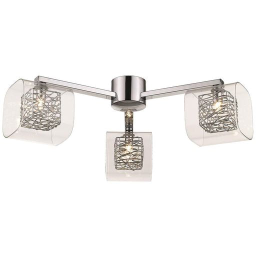 058CH3FLUS 3 Light Flush Ceiling Light Polished Chrome