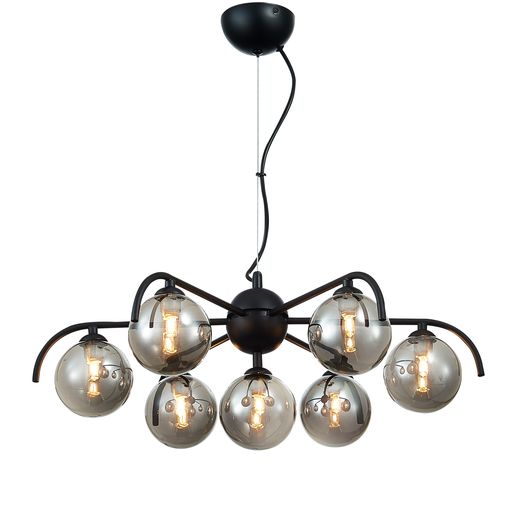 O058BL7DECO Otleby 7 Light Ceiling Pendant Matt Black