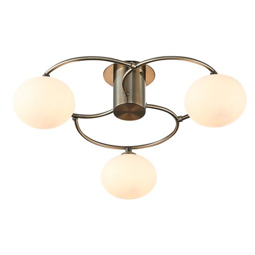 L047AB3FLUS Leybourne 3 Light Ceiling Light Antique Brass