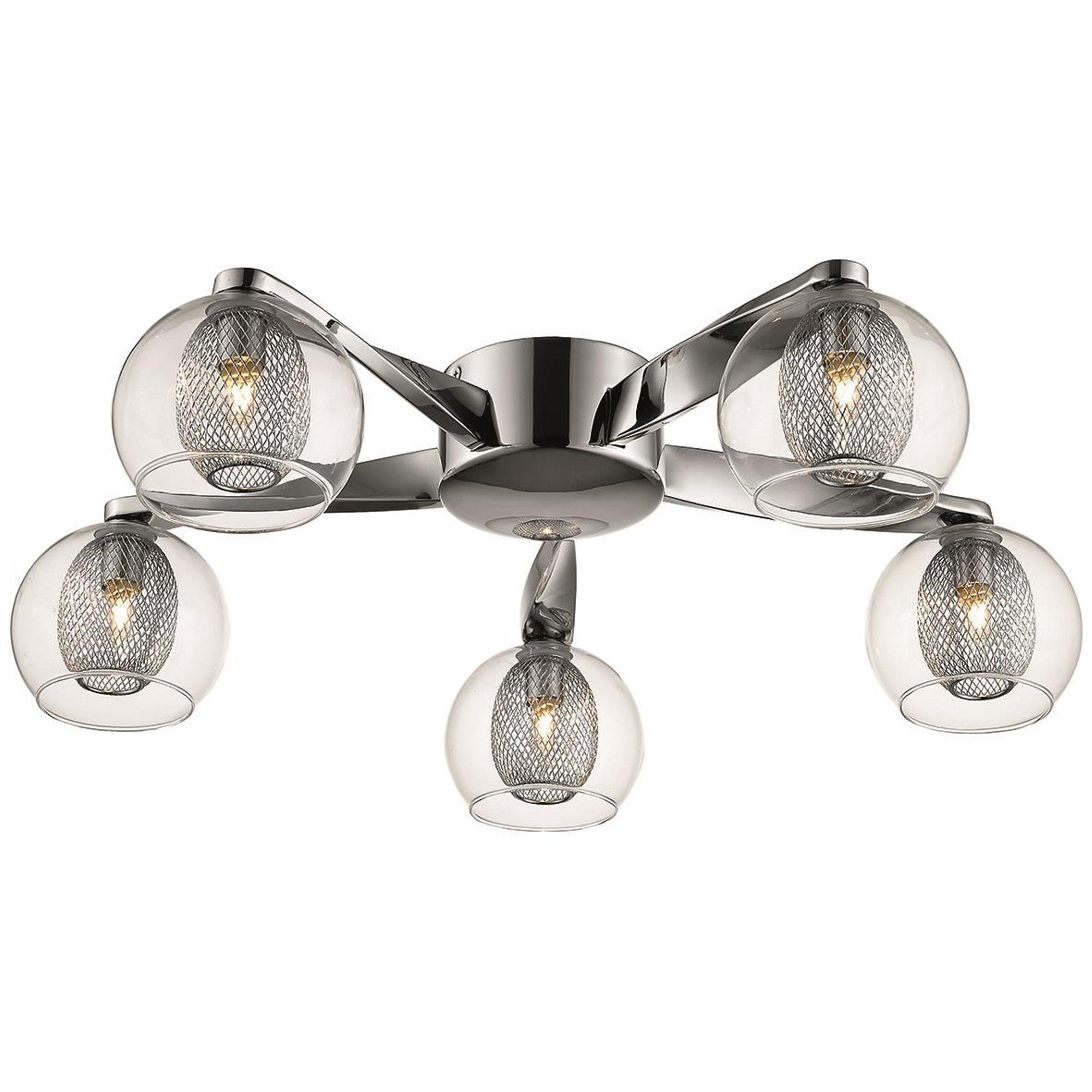 057CH5FLUS 5 Light Flush Ceiling Light Polished Chrome