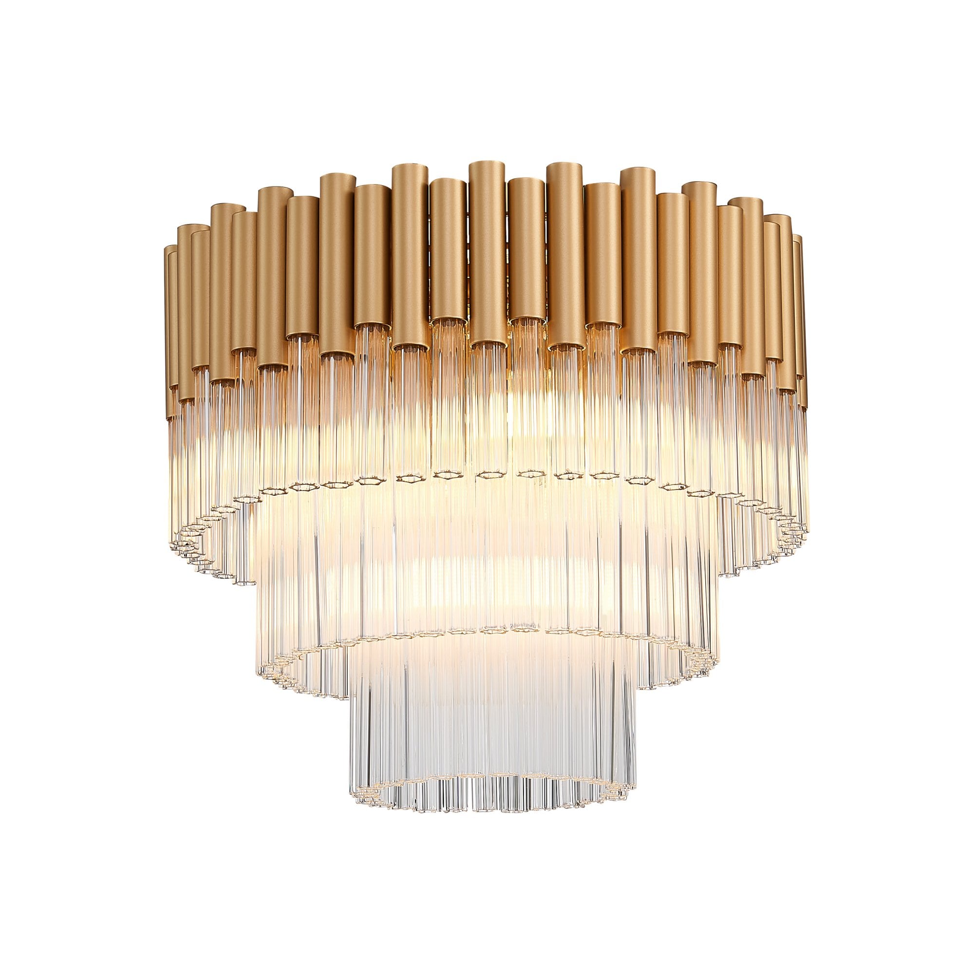 H040GD5FLUS Harro 5 Light Crystal Ceiling Light Matt Gold