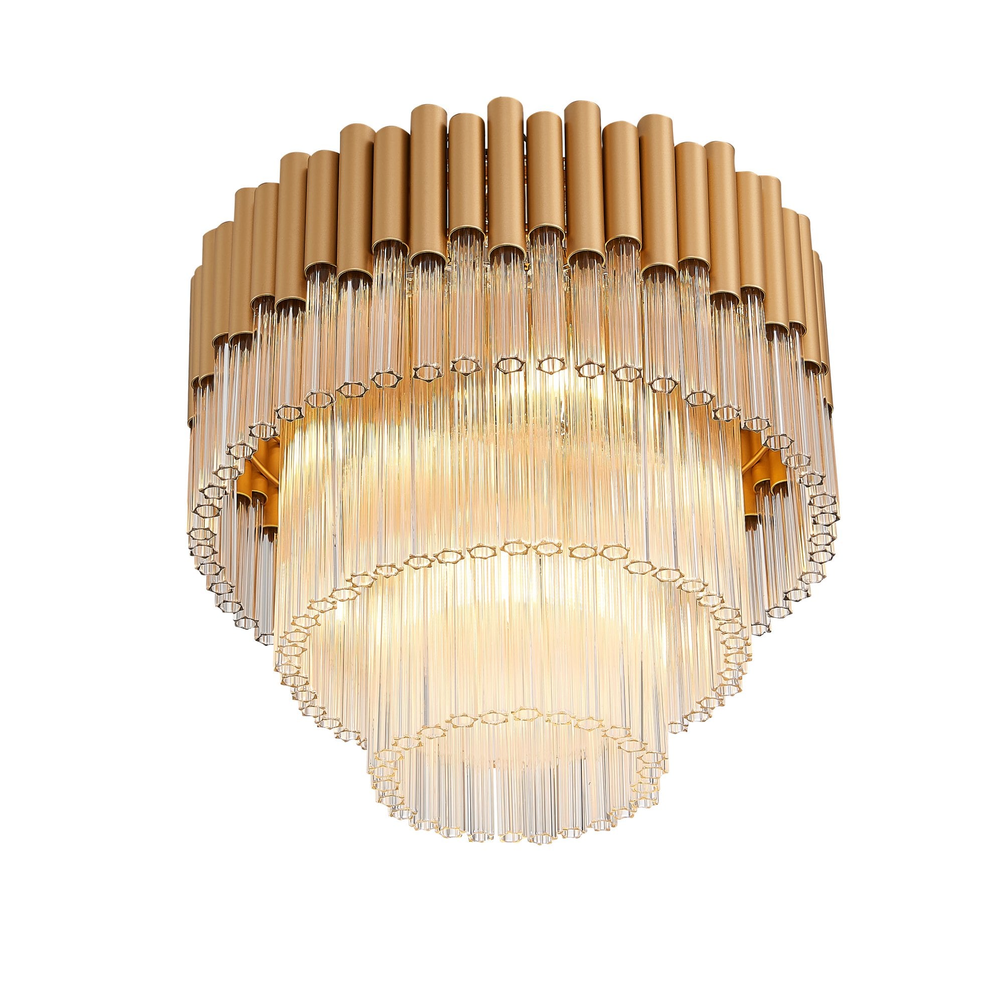 H040GD5FLUS Harro 5 Light Crystal Ceiling Light Matt Gold