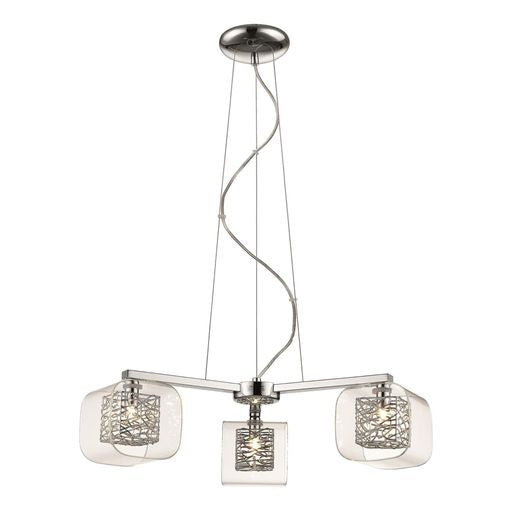 058CH3DECO 3 Light Ceiling Pendant Polished Chrome