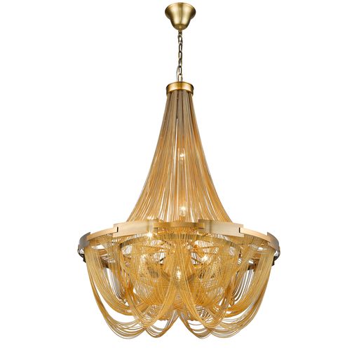 080BRA10STAT 10 Light Ceiling Pendant Polished Brass