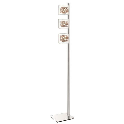 152CP3FLOL 3 Light Floor Lamp Polished Chrome and Copper