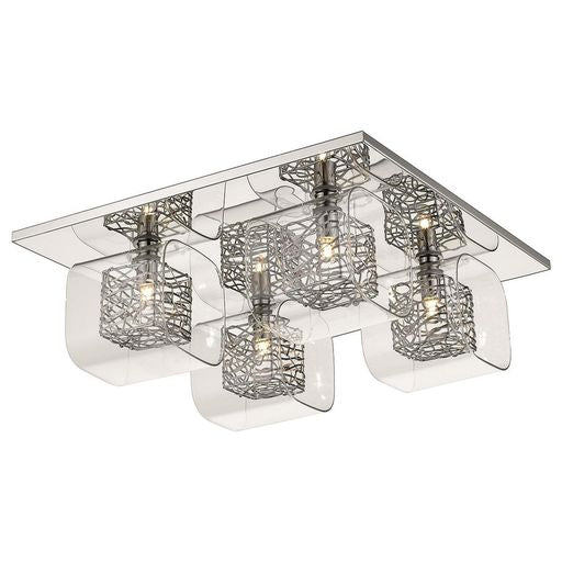 042CH4FLUS 4 Light Flush Ceiling Light Polished Chrome