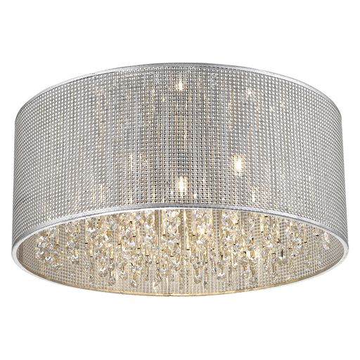 045SI6FLUS 6 Light Flush Ceiling Light Silver