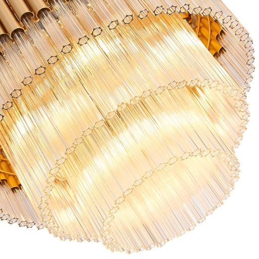 H050GD7FLUS Harro 7 Light Crystal Ceiling Light Matt Gold